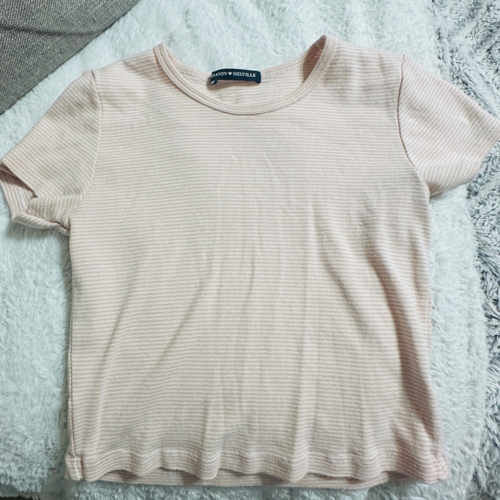 Brandy Melville Pink Striped Top